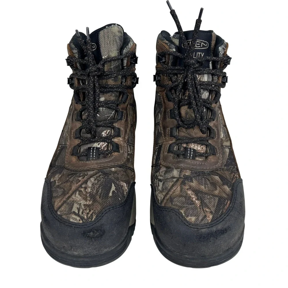 Keen Utility Lansing Mid Camo Waterproof Carbon Toe Work Boots Mens 8 Wide EH SR
